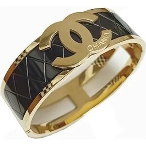 Black and Gold Cuff Bracelet